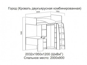 Кровать двухъярусная комбинированная в Кизеле - kizel.magazin-mebel74.ru | фото