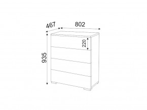 М05 (ручка брусок) Комод (4 ящика) в Кизеле - kizel.magazin-mebel74.ru | фото