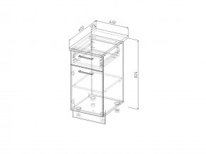 НЯ 40 Модуль нижний Без Столешницы 1 ящик/дверка МНЯ 40 в Кизеле - kizel.magazin-mebel74.ru | фото