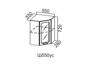 Ш550ус/720 Шкаф навесной 550/720 (угловой со стеклом) в Кизеле - kizel.magazin-mebel74.ru | фото